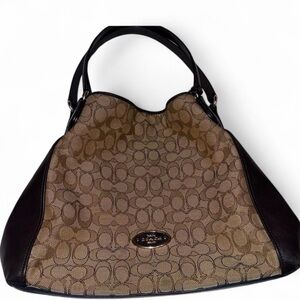 Coach Tan and Black Shoulder Bag